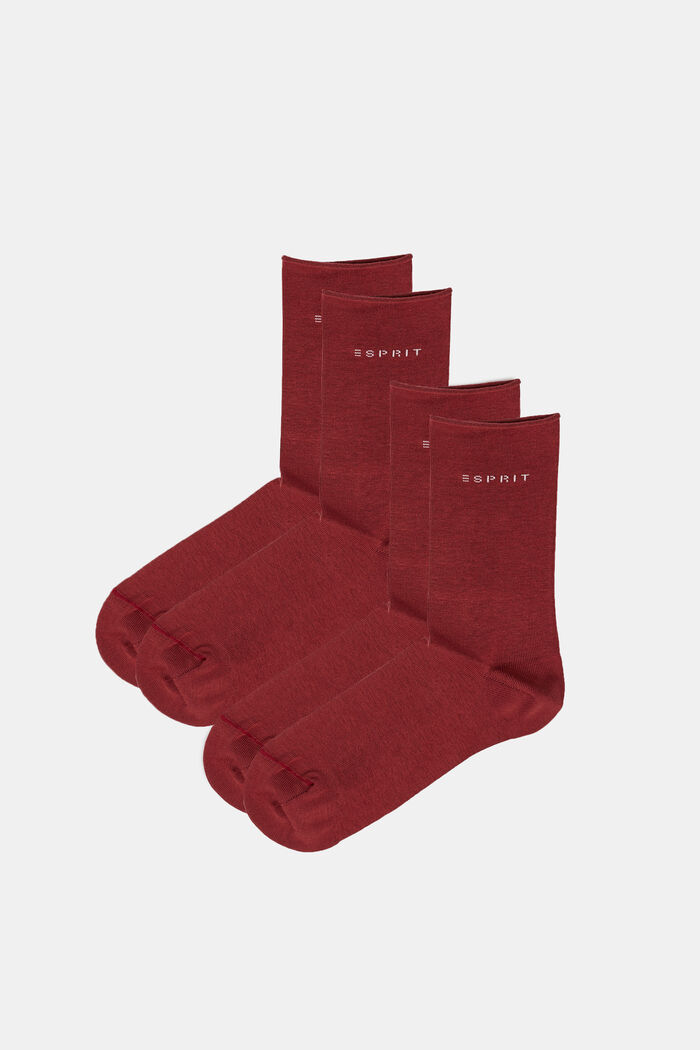 Pack de 2 pares de calcetines de punto grueso, GARNET, detail image number 0
