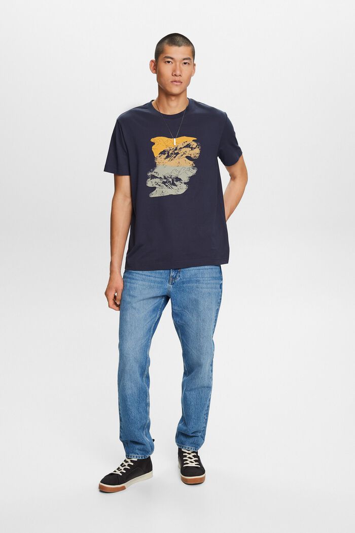 Camiseta estampada de algodón, PETROL BLUE, detail image number 0