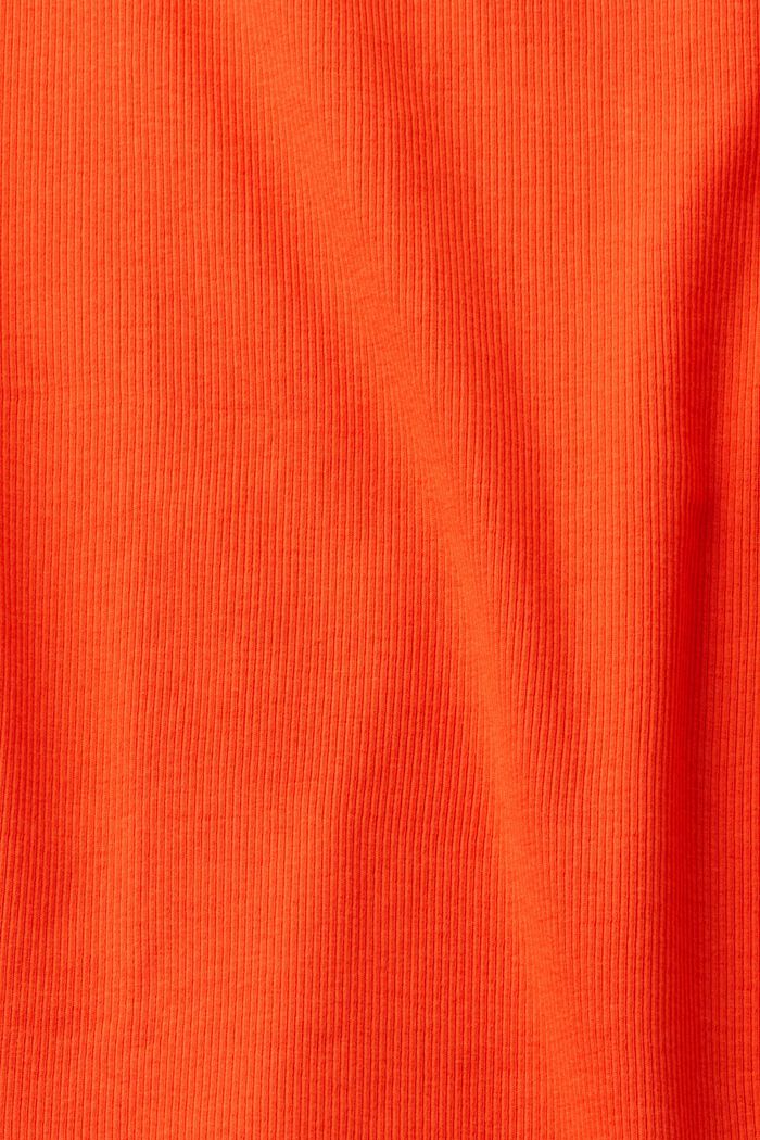 Camiseta de tirantes acanalada con logotipo bordado, ORANGE RED, detail image number 5