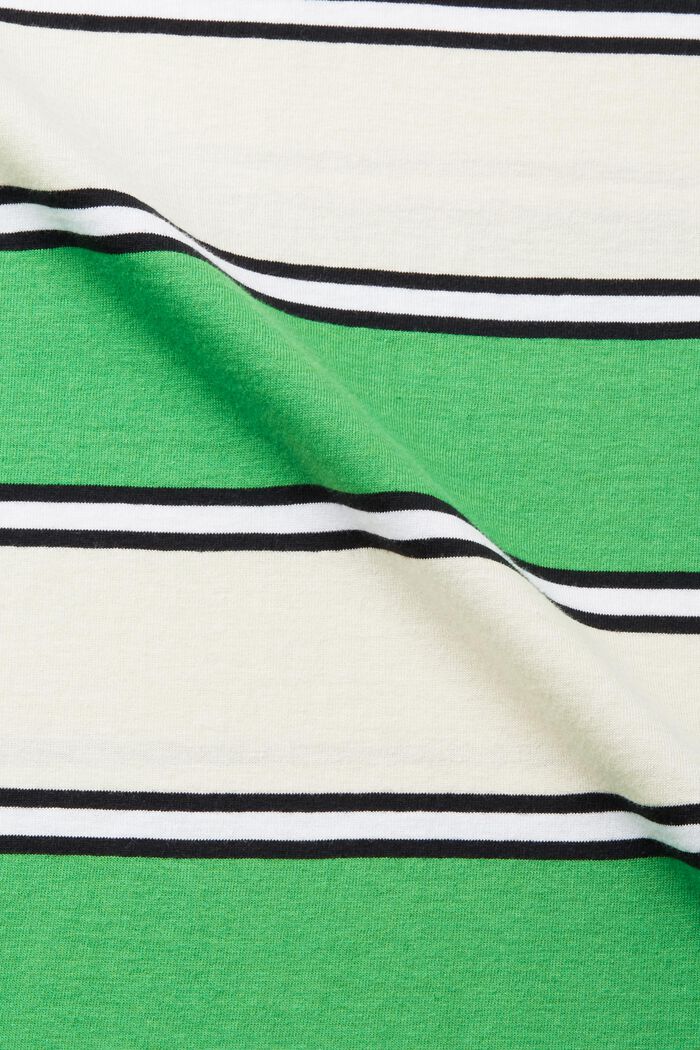 Camiseta con diseño a rayas de algodón sostenible, GREEN, detail image number 5