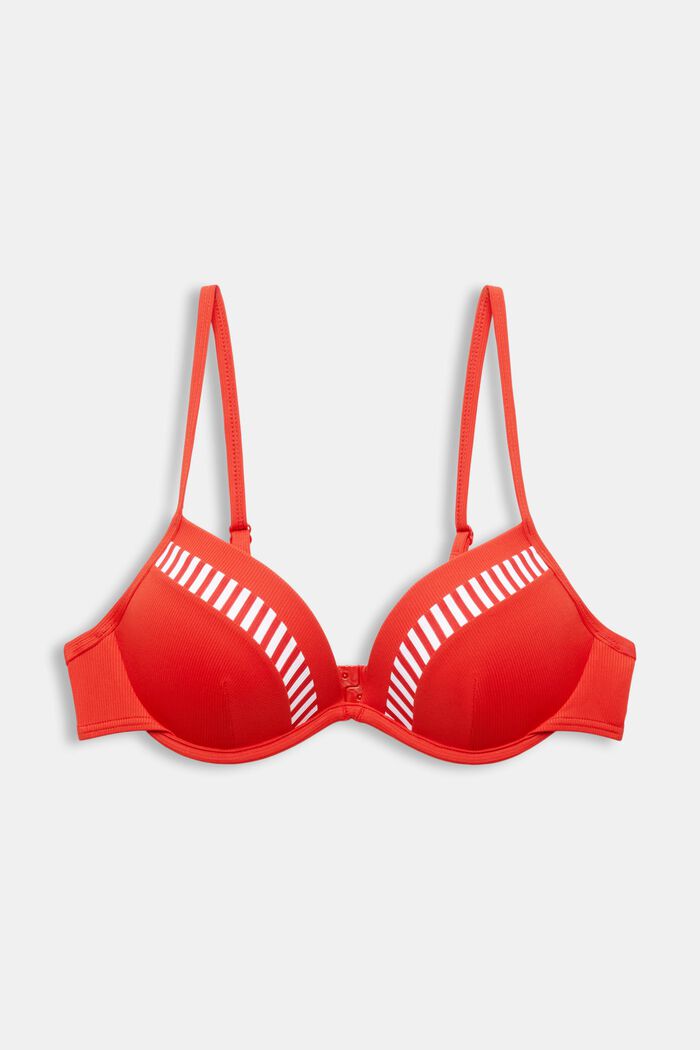 Top de bikini estampado con relleno y sin aros, DARK RED, detail image number 5