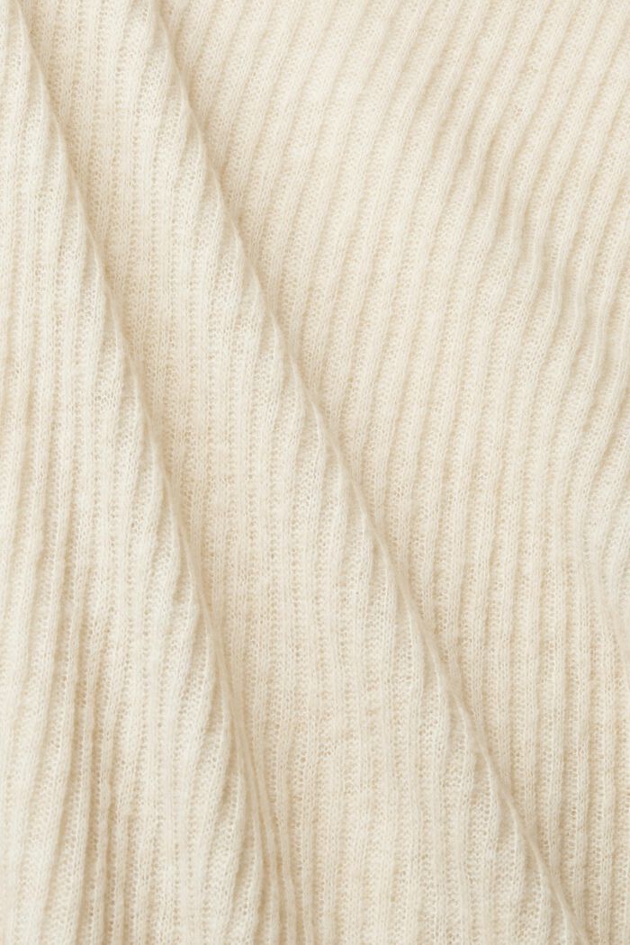 Jersey largo de cuello alto en mezcla de lana, CREAM BEIGE, detail image number 5