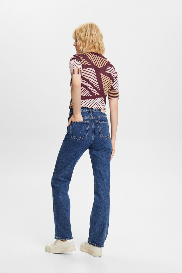 Jeans high-rise straight fit de estilo retro, BLUE MEDIUM WASHED, detail image number 3