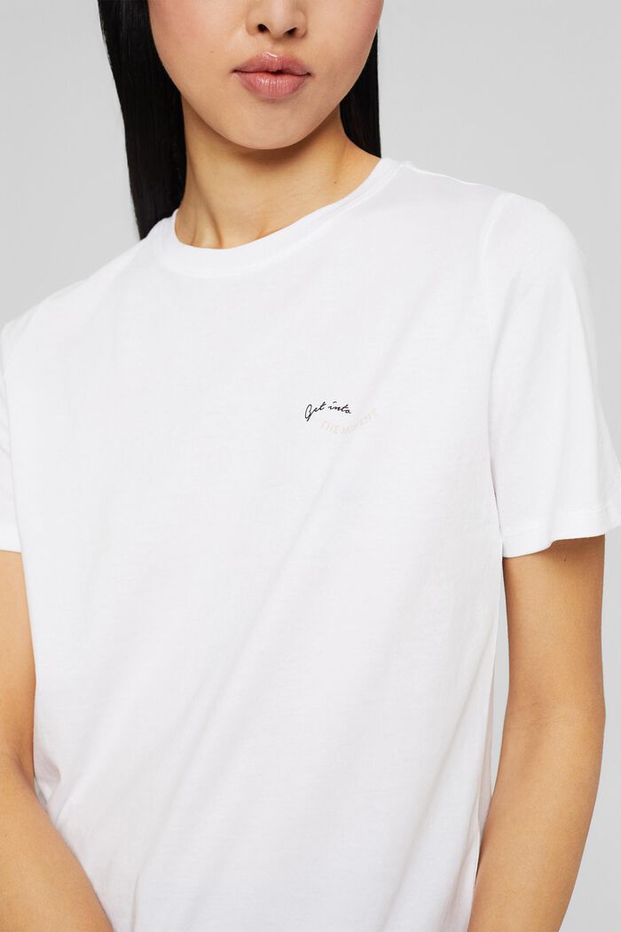 Camiseta con estampado pequeño, algodón ecológico, WHITE, detail image number 2