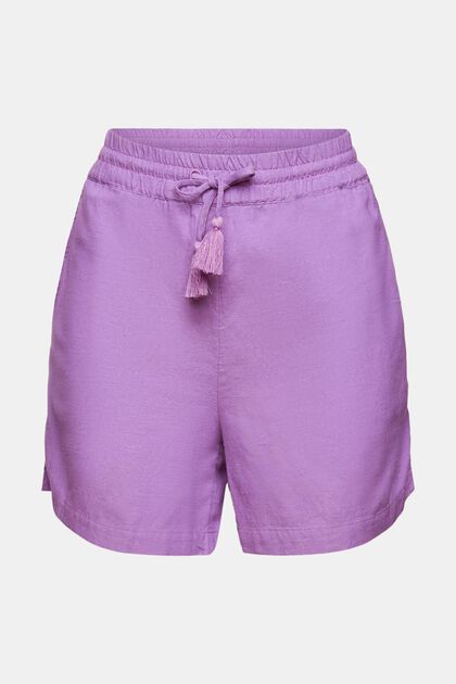 Con lino: pantalones cortos con cordón