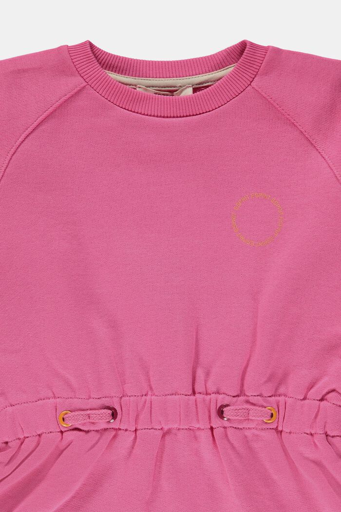 Vestido midi estilo sudadera de algodón, PINK FUCHSIA, detail image number 2