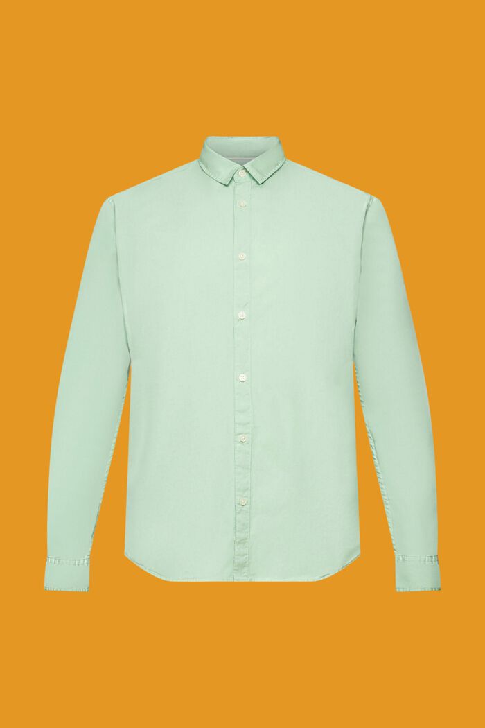 Camisa de algodón sostenible con corte ceñido, PASTEL GREEN, detail image number 5
