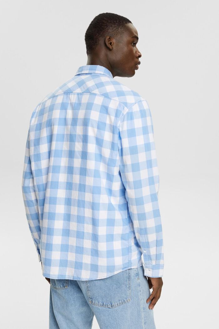 Camisa de franela en algodón sostenible con cuadros vichy, BRIGHT BLUE, detail image number 3