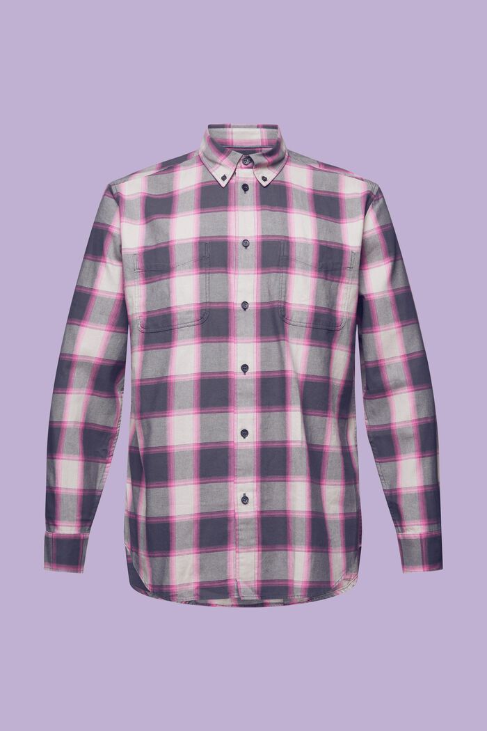 Camisa de franela de algodón con diseño a cuadros, DARK GREY, detail image number 7