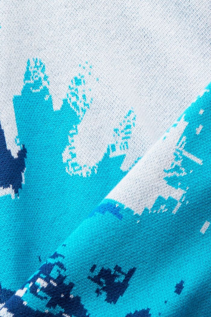 Jersey de media cremallera con detalles ondulados, BLUE, detail image number 5