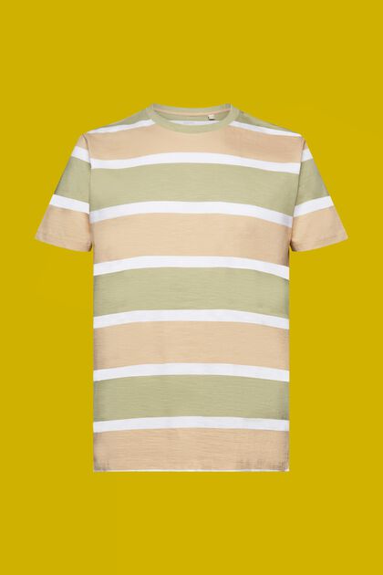 Camiseta de punto a rayas, 100% algodón