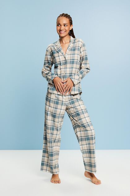 Conjunto de pijama a cuadros de franela