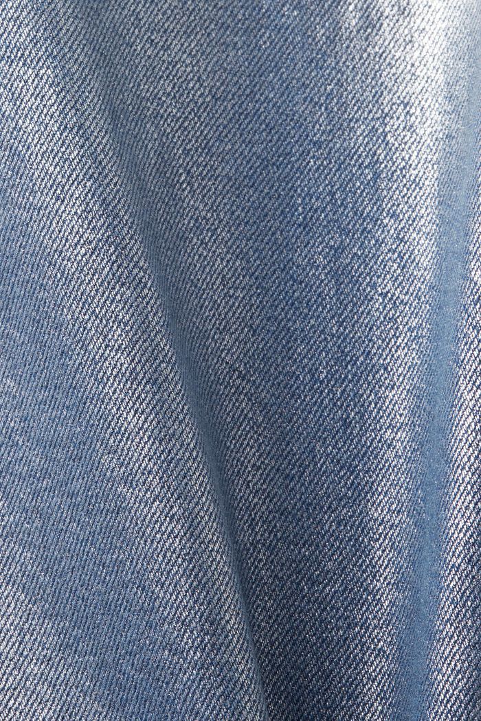 Jeans retro skinny metalizados de tiro alto, GREY RINSE, detail image number 6