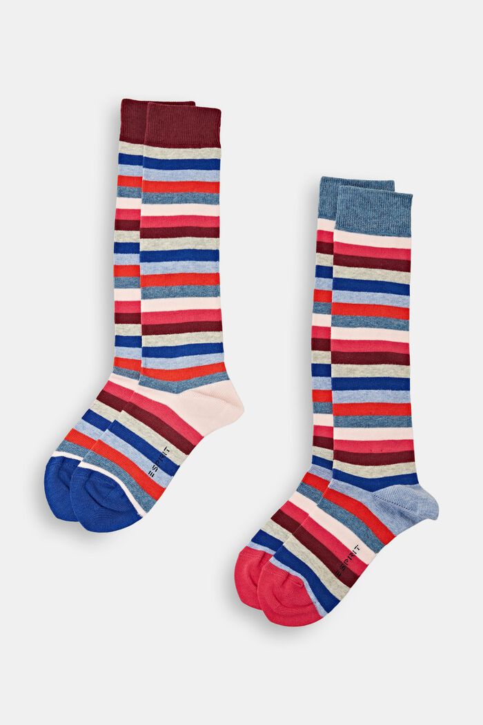 Pack de dos pares de calcetines altos, algodón ecológico, LIGHT DENIM, detail image number 1