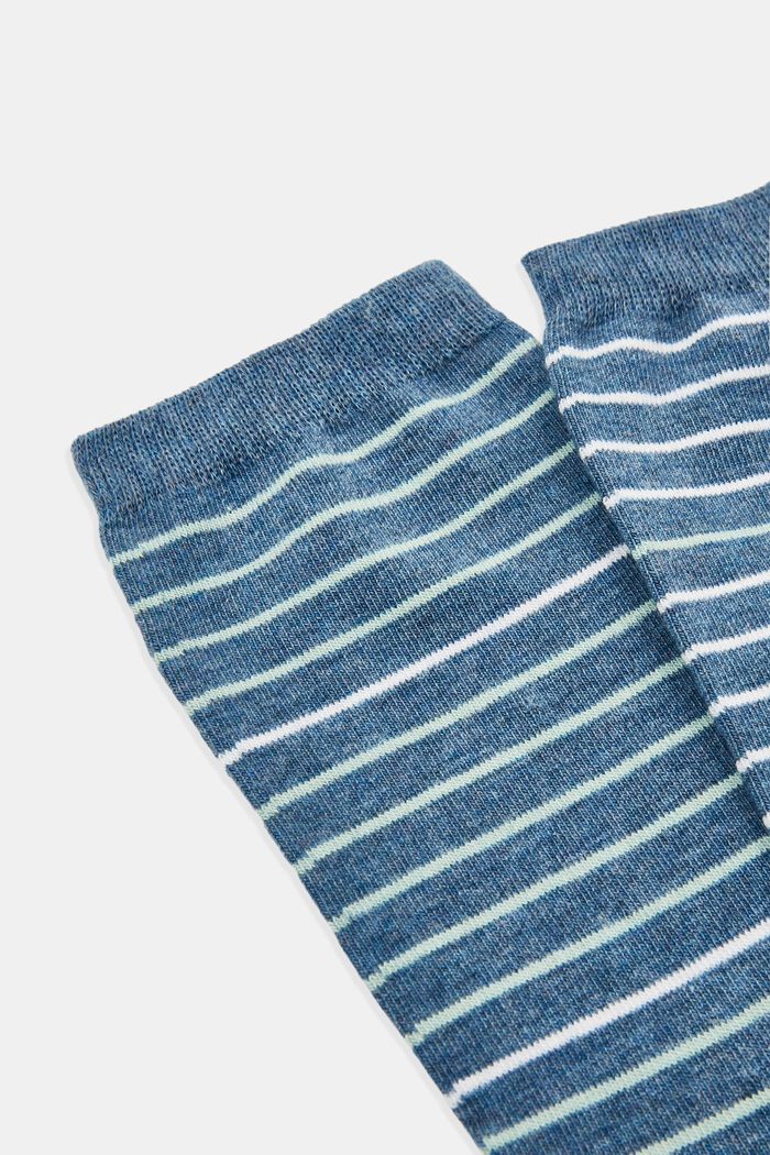 Pack de 2 pares de calcetines a rayas, algodón ecológico, LIGHT DENIM, detail image number 1