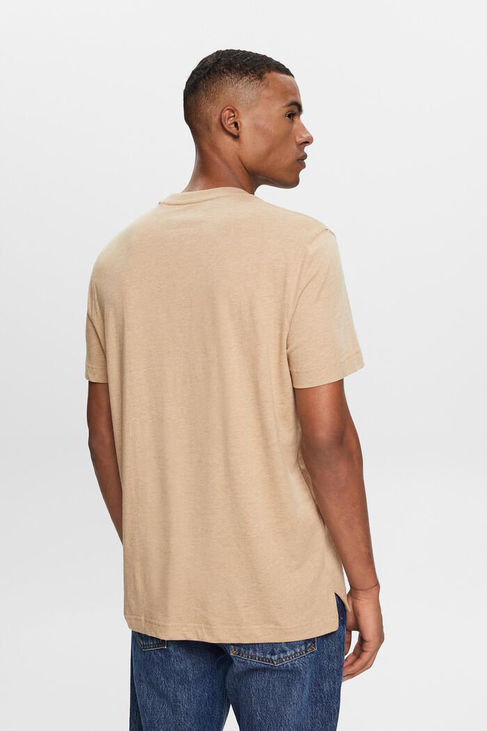 Camiseta de cuello redondo, 100% algodón, SAND, detail image number 3