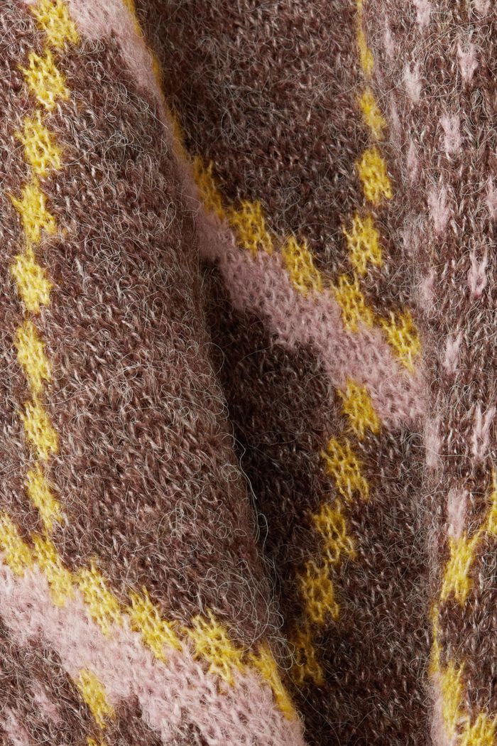Jersey a cuadros confeccionado en mezcla de lana, TOFFEE, detail image number 5