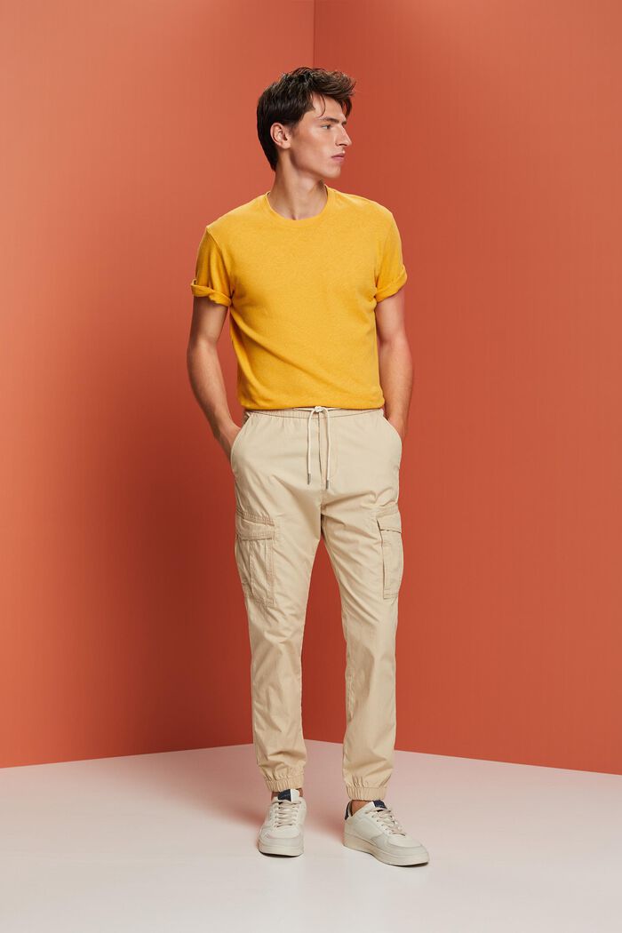 Pantalones estilo cargo, 100 % algodón, SAND, detail image number 5