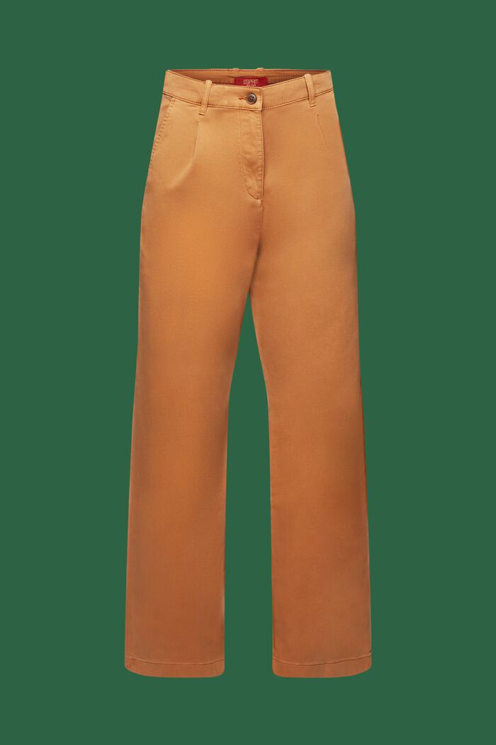 Pantalones chinos de corte ancho y tiro alto, CARAMEL, detail image number 6