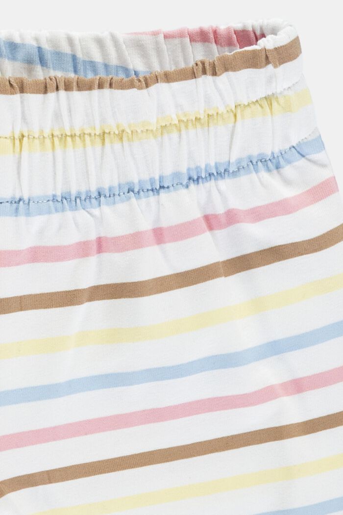 Pantalón corto a rayas de colores, algodón ecológico, WHITE, detail image number 2