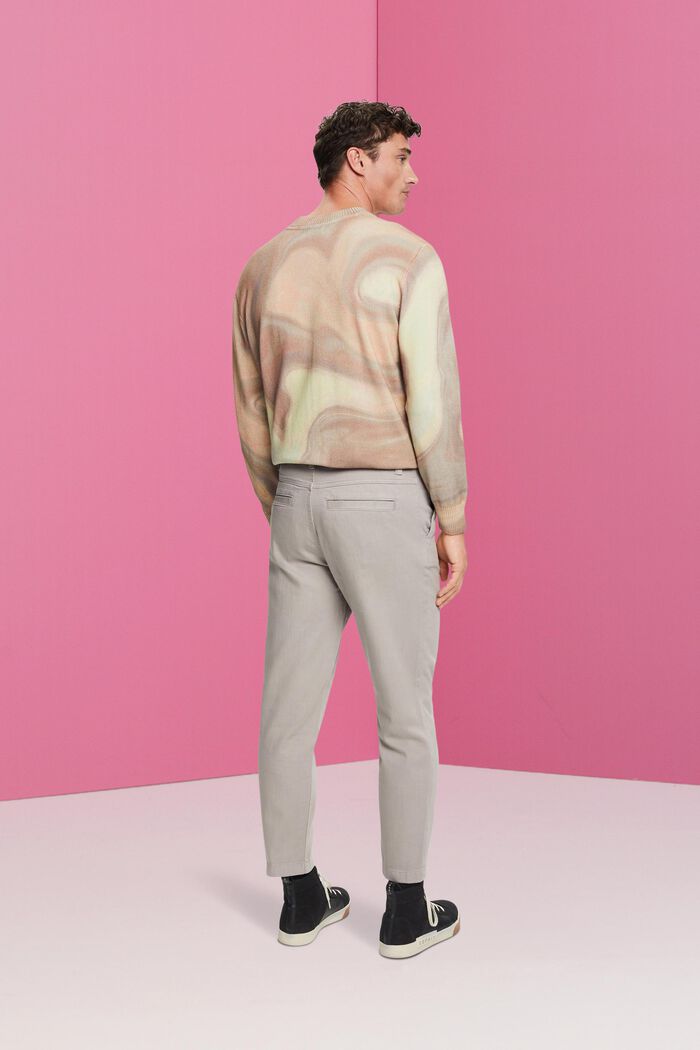 Pantalones holgados de corte tapered de algodón, LIGHT GREY, detail image number 3