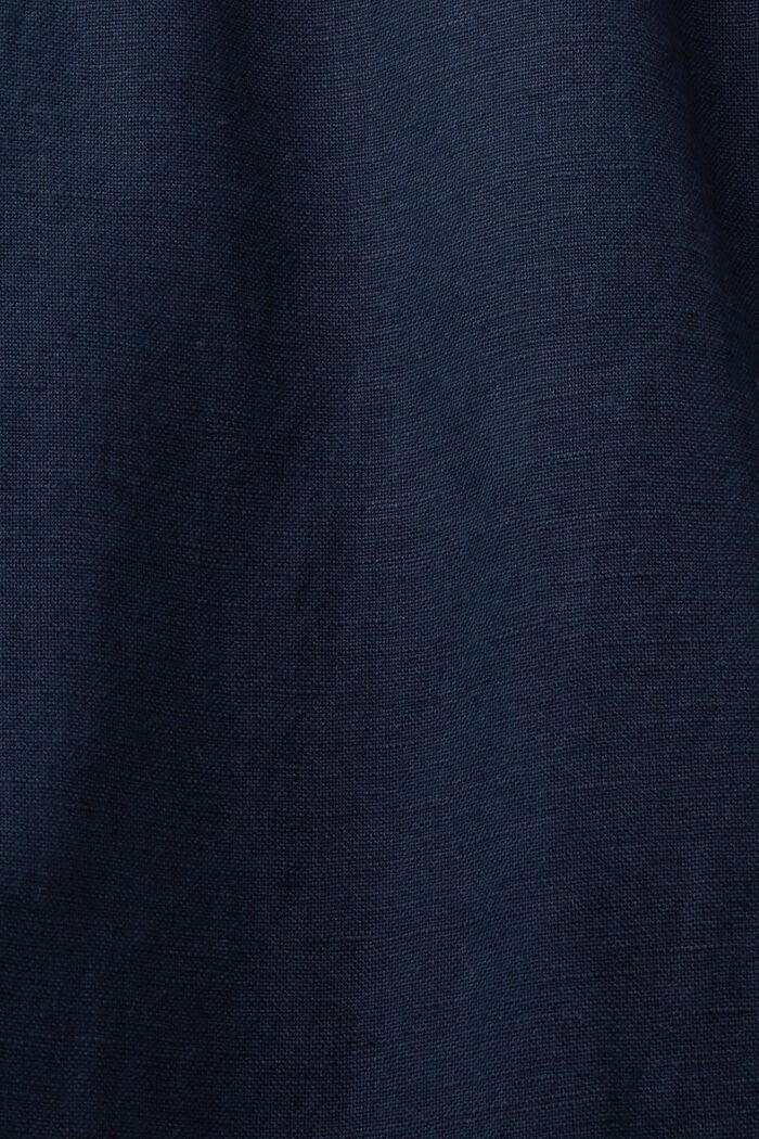 Pantalón Straight en lino y algodón, NAVY, detail image number 5
