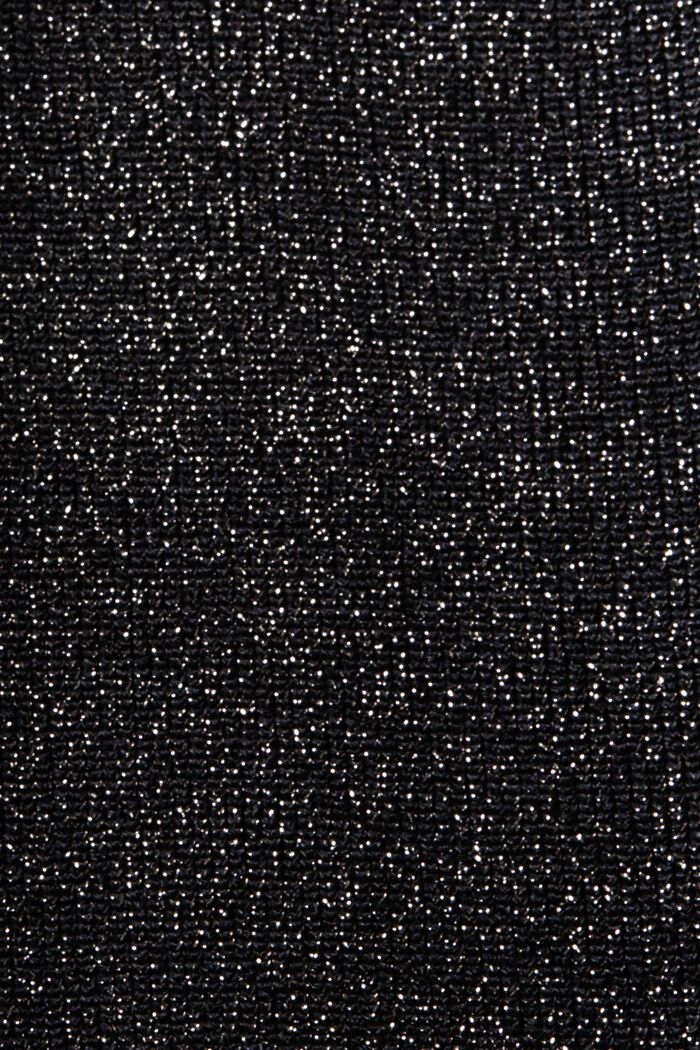 Pantalón de punto con pernera amplia y efecto brillante, BLACK, detail image number 5