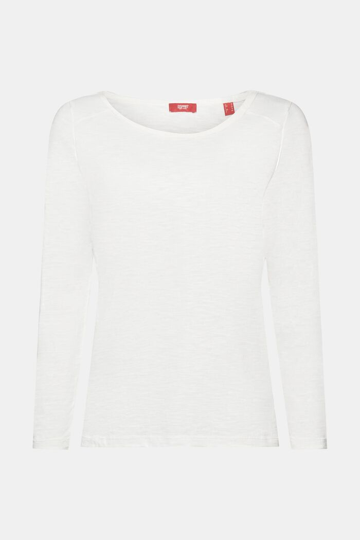 Camiseta de manga larga en tejido jersey, OFF WHITE, detail image number 7