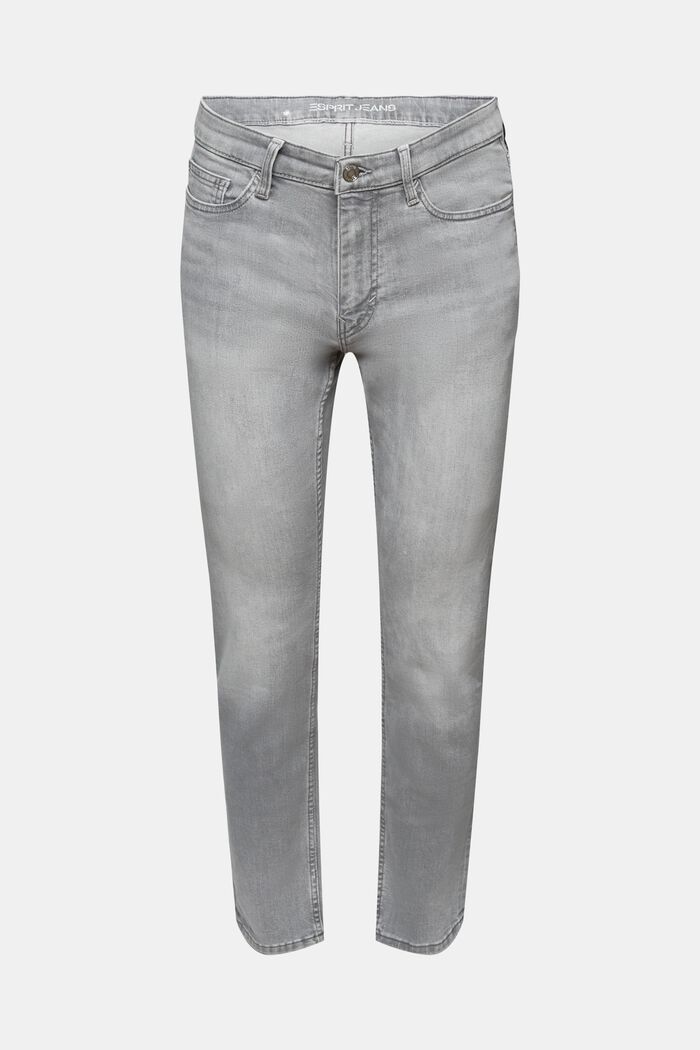 Jeans mid-rise slim fit, GREY LIGHT WASHED, detail image number 7
