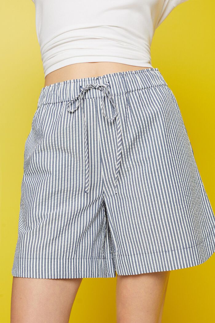 Shorts de sirsaca a rayas, 100% algodón, NAVY, detail image number 2