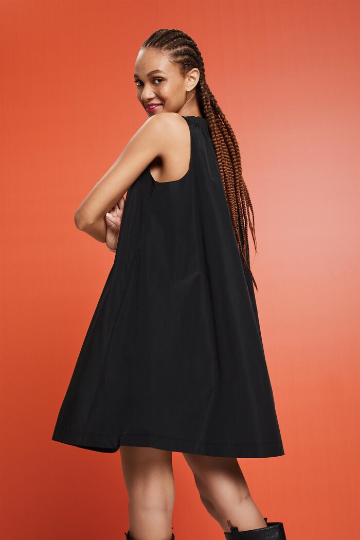 Mini vestido en línea A, BLACK, detail image number 3