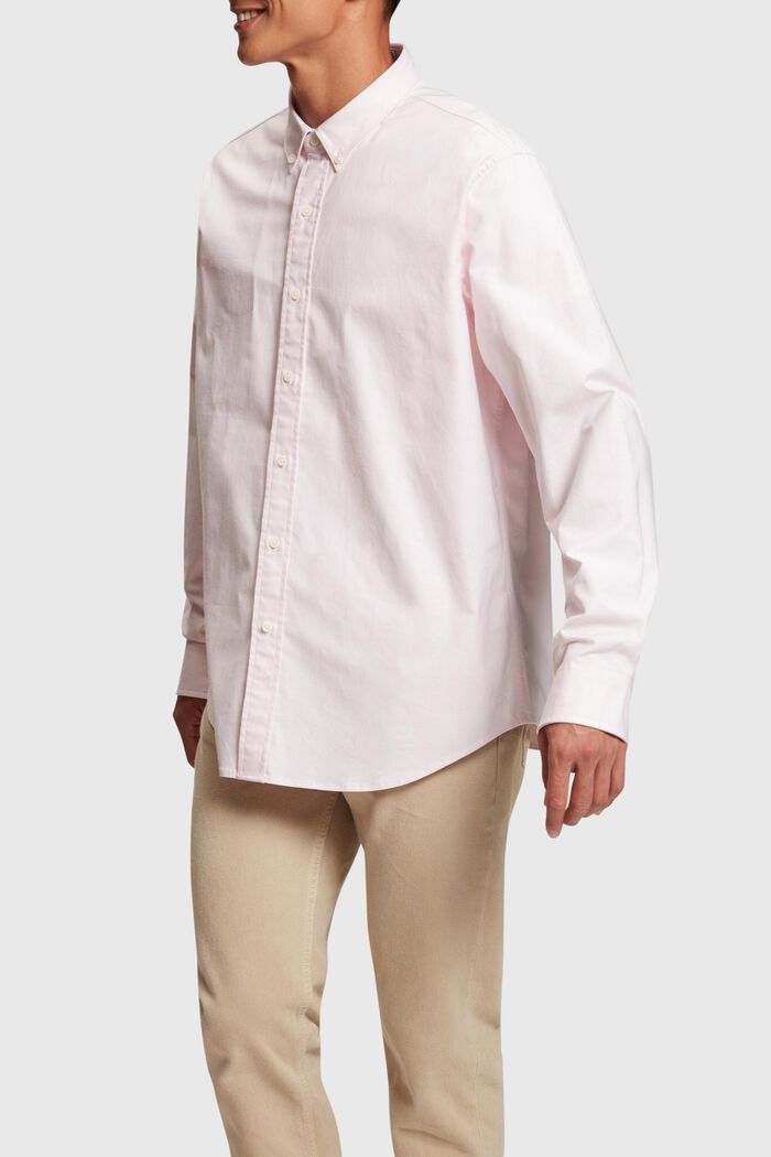 Camisa Oxford de corte holgado con estampado allover, LIGHT PINK, detail image number 0