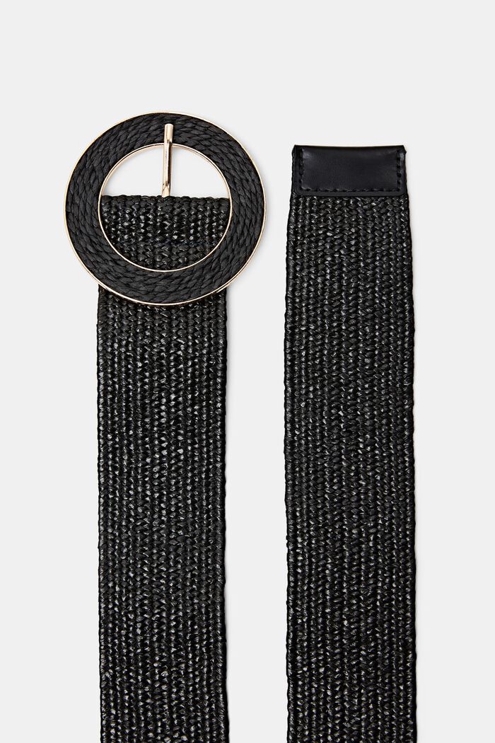 Cinturón de rafia, BLACK, detail image number 1