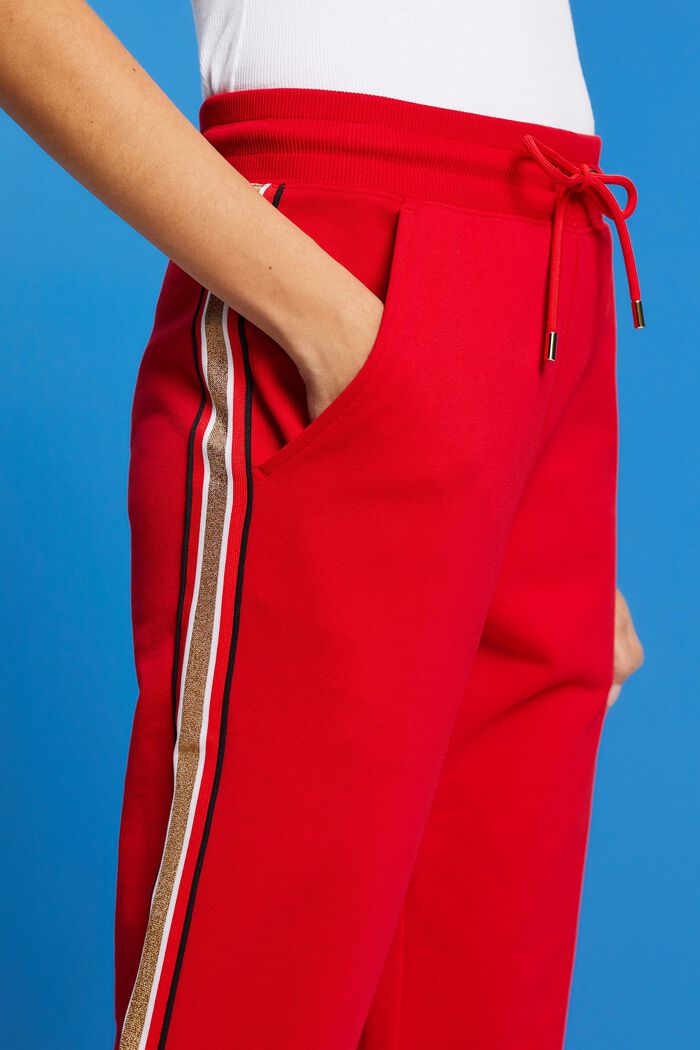 Pantalón deportivo de algodón a rayas, RED, detail image number 2