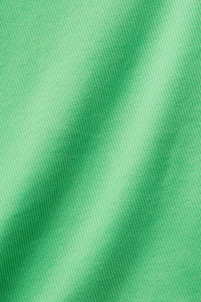 Camiseta cropped acanalada de algodón, CITRUS GREEN, detail image number 5