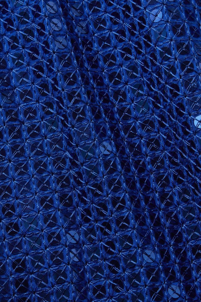 Blusa de lentejuelas de manga corta, BRIGHT BLUE, detail image number 6
