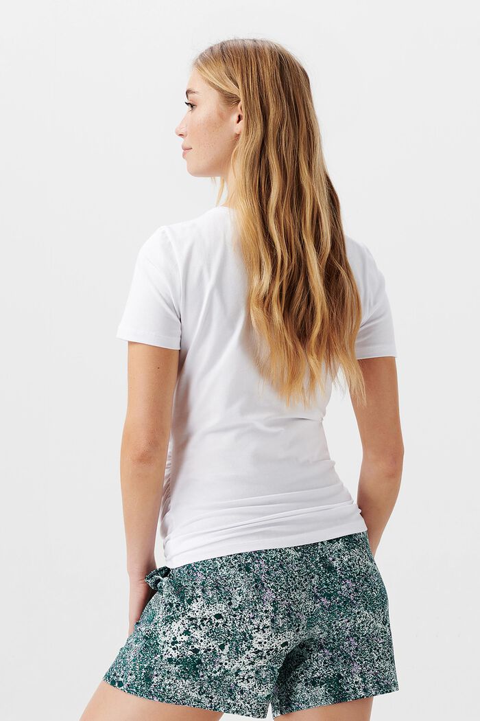 Camiseta con estampado de flores, algodón ecológico, BRIGHT WHITE, detail image number 1