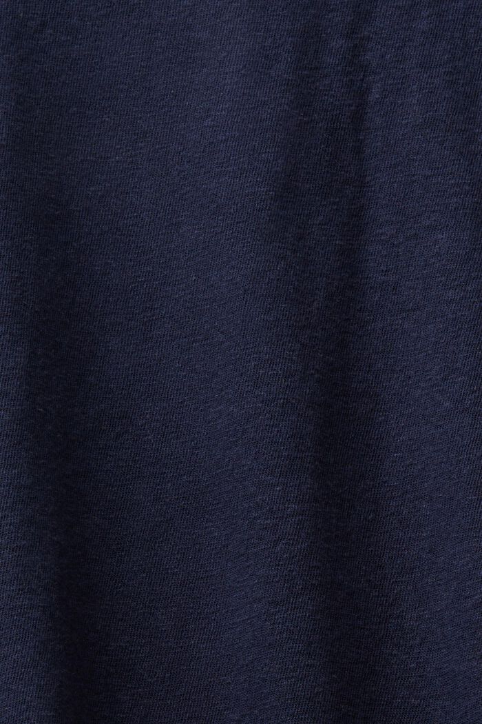 Camiseta de algodón y lino, NAVY, detail image number 5
