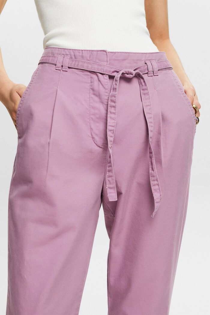 Pantalones chinos con cinturón, MAUVE, detail image number 4