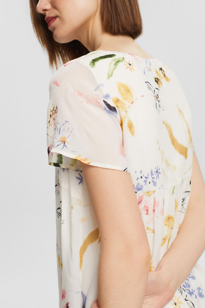 Blusa con estampado floral, LENZING™ ECOVERO™, OFF WHITE, detail image number 2