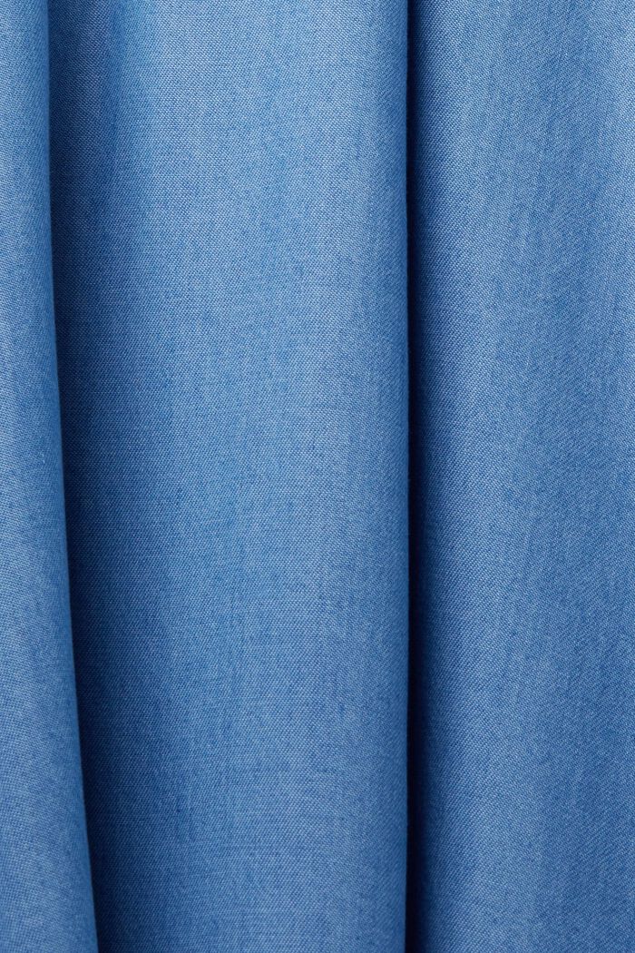 Vestido de chambray con tira fruncida, TENCEL™, BLUE MEDIUM WASHED, detail image number 5