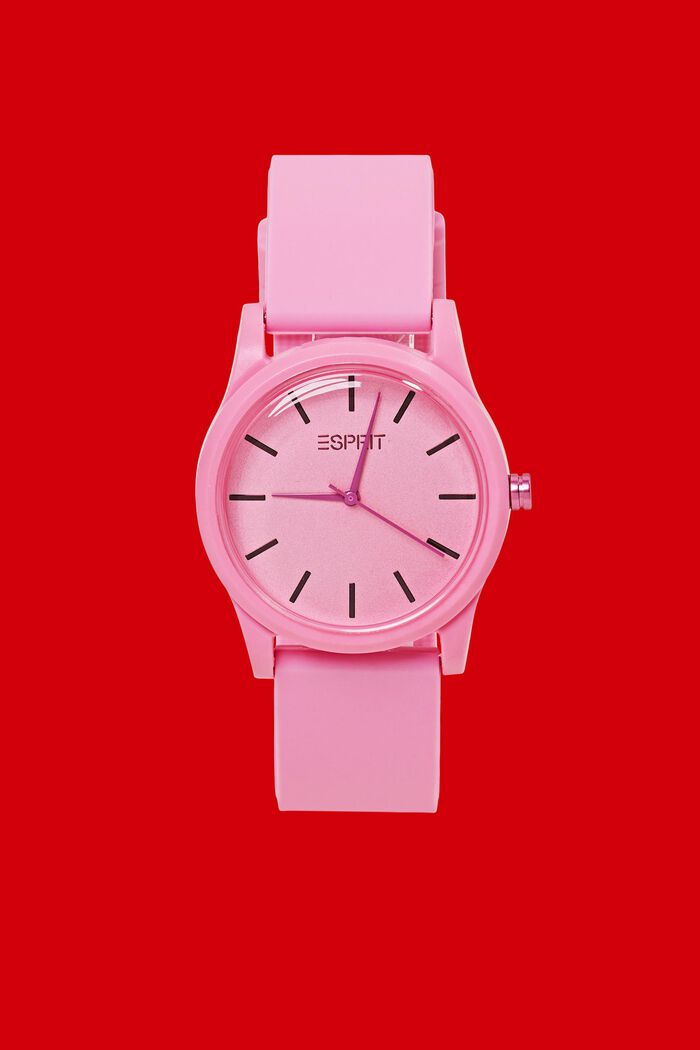 Reloj colorido con correa de goma, PINK, detail image number 0