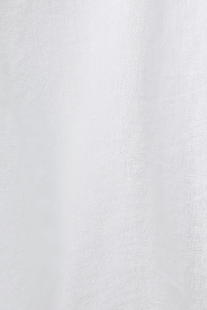 Blusa de algodón sostenible con mangas cortas, WHITE, detail image number 4
