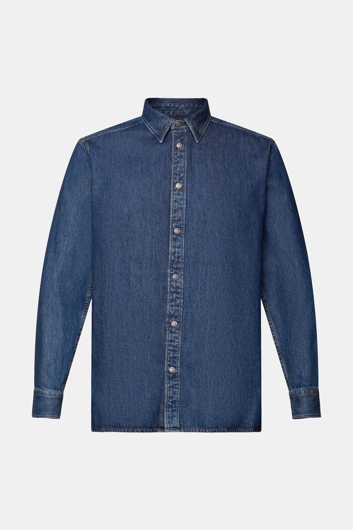 Camisa vaquera, 100% algodón, BLUE MEDIUM WASHED, detail image number 5
