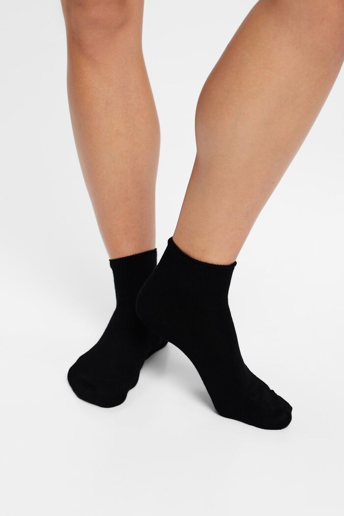 Pack de 2 pares de calcetines con diseño de encaje, mezcla de lana, BLACK, detail image number 2