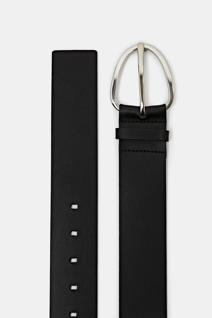 Cinturón ancho piel con hebilla metálica, BLACK, detail image number 1