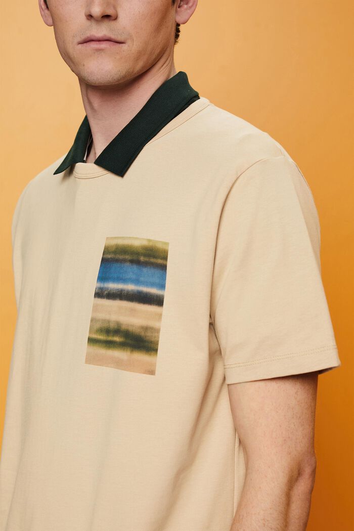 Camiseta de cuello redondo, 100% algodón, SAND, detail image number 2