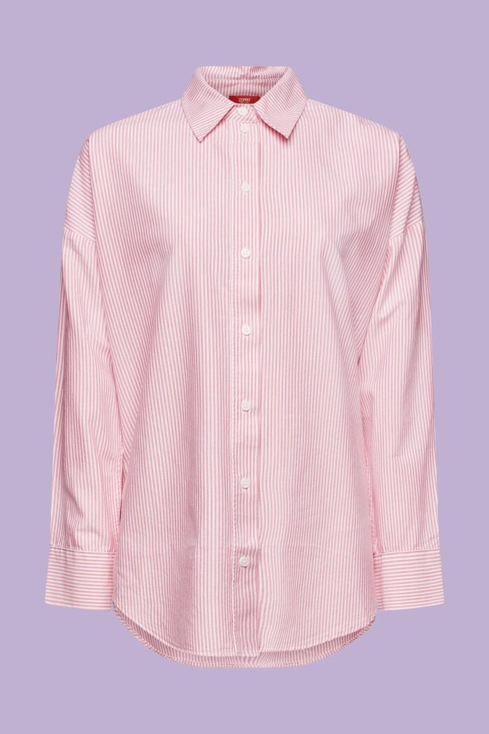 Camisa oversize de algodón a rayas, PINK, detail image number 5