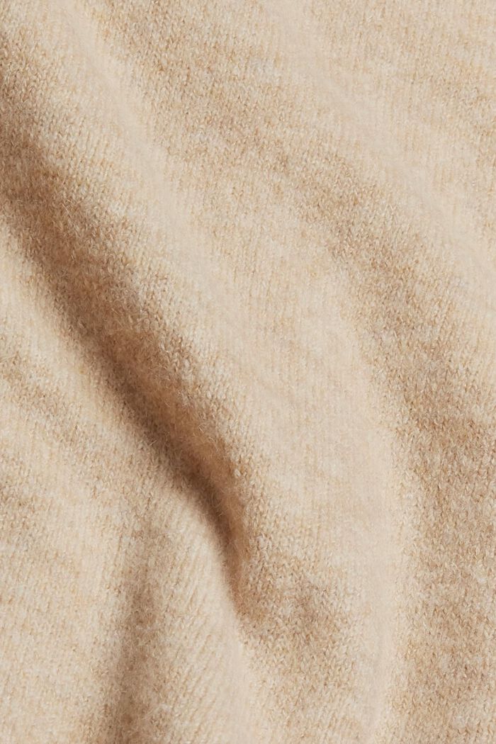 Con lana: jersey de cuello redondo, SAND, detail image number 4