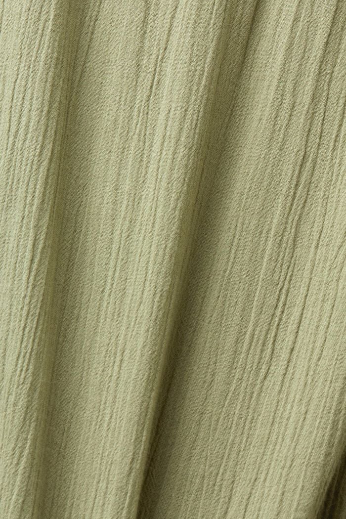 Blusa de algodón con mangas de volantes, LIGHT KHAKI, detail image number 6